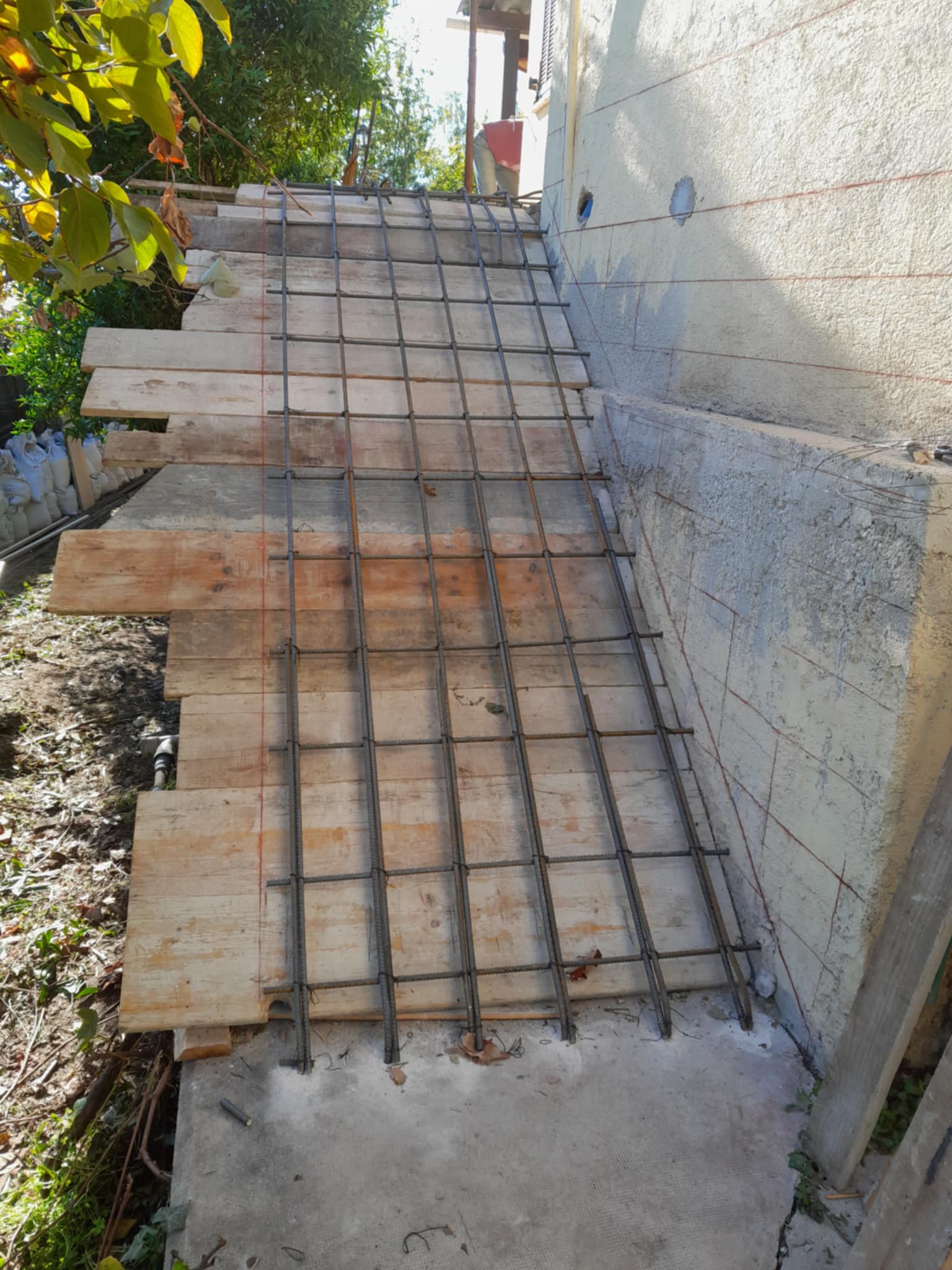 Construction d'un mur de soutènement